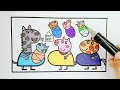 mummy pig mummy pedro u0026 mummy giraffe with kids drawing easy peppa pig drawing peppa pig coloring