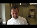 christophe pauly prepares a foie gras and oyster dish at the michelin star le coq aux champs