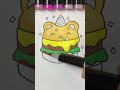 Drawing 🐻+🍔+😄+🥳| Emoji Mix #drawing #satisfying #emoji