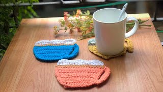 How to Crochet a Coffee Cup Coaster, Easy Crochet Coaster Patterns for beginners