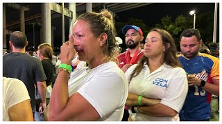 Venezolanos en Miami reaccionan con tristeza al anuncio del CNE que dio como ganador a Maduro