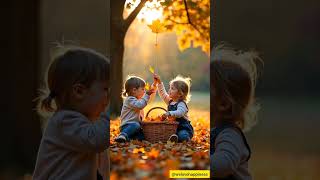 Adorable Kids Collecting Autumn Leaves | Moments with Dummi Dum Dum Song 🍂✨ #cute #baby