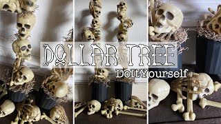 Dollar Tree Halloween Skull \u0026 Bones Topiaries 💀