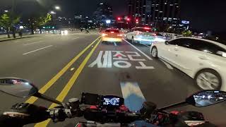 SEOUL KOREA. NIGHT CITY RIDING. DUCATI. SF V2 POV.