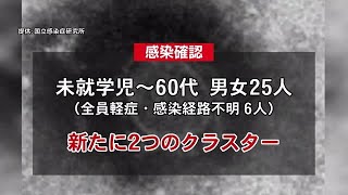 【詳報】新型コロナ　高知県で新たに25人感染確認　クラスターが2件、デルタ株疑い新たに6人　【高知】 (21/07/29 18:34)