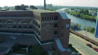 Lowell General Hospital Saints Campus aerial drone footage (30 sec)