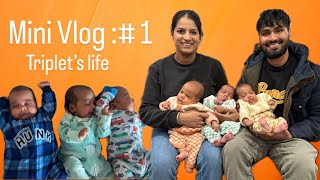 ਰੌਜ਼ਾਨਾ ਜ਼ਿੰਦਗੀ triplets ਨਾਲ |Triplet’s life #triplets #punjabitriplets #genderreveal #newborn #baby