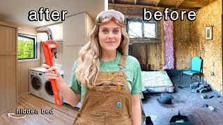 COMPLETE GUT! Start to Finish Ultimate DIY Transformation at Cabin in Woods!