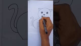 Easy cat drawing / how to draw a cat 🐈🐈🎨🎨 बिल्ली का चित्रण। #shorts #shortsfeed #drawing