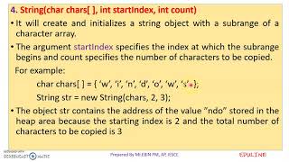 JAVA - MODULE 4 - TOPIC 2 - STRING CONSTRUCTORS