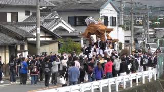 2015堺市美原区だんじり祭り　菅生・地車新調十周年記念曳行⑨行・曳き唄・町内曳行（平成27年11月15日）