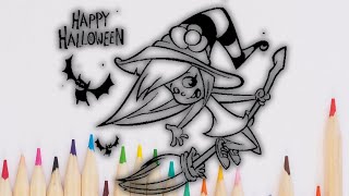 Piccola Strega | Halloween | come colorare | come disegnare | colora | disegna #halloween2023