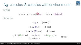 CS450 S21 19 01 Lambda E lambda calculus with environments