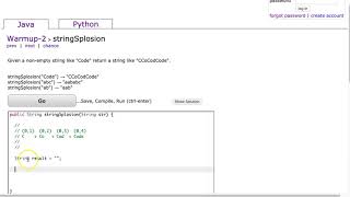 Codingbat - stringSplosion (Java)