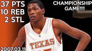 Kevin Durant College Highlights vs Kansas for Big 12 Championship (2007.03.11) / 37 points !!! HD