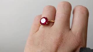 Ruby Ring, Unique Engagement Ring, Solitaire Ring, Round Ruby Ring, Ruby Jewelry, Ruby Solitaire