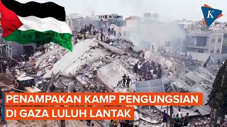 Penampakan Kehancuran Kamp Pengungsian di Jalur Gaza