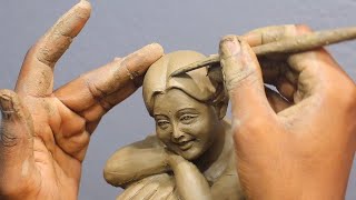 Smiling clay doll making | mitti ki gudiya banana | clay art