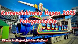 Karnevalskirmes Hagen 2025 Aufbau:Die spektakulärsten Fahrgeschäfte entstehen-Karnevalskirmes 2025