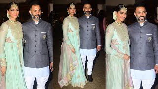 Sonam Kapoor & Husband Anand Ahuja arrives at Reah Kapoor's wedding in Juhu 📸