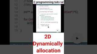 2 Dimension Memory Allocation | How to Allocate 2D Array | C Programming Tutorial