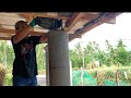 Making & Installing Round column Post No Need Wood Form #construction #idea #diy #skill #technique