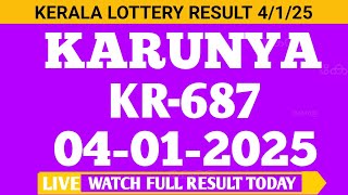 KERALA KARUNYA KR-687 LOTTERY RESULT TODAY 4/1/25 LOTTERY