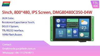 Model Show: 5Inch IPS UART HMI LCD display, DMG80480C050-04