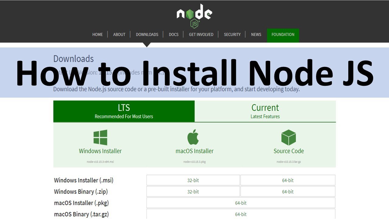 How To Install Node Js In Windows 10 - YouTube