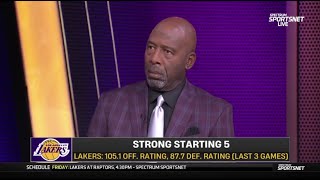 James Worthy reacts to Lakers make huge change to starting 5 in matchup vs Pistons tonight