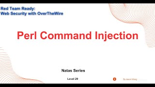CTF | Natas | Level 29 | Perl Command Injection & Filter Bypass