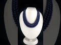 NATURAL BLUE LAPIS LAZULI BEADS ROUND 11MM 3LINE 1280 CTS GEMSTONE FINE NECKLACE