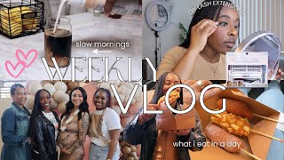 WEEKLY VLOG | 1st time DIY LASH EXTENSIONS + WHAT I EAT IN A DAY + OUR LAST LINK 👀 + more!