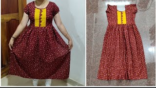 very Easy side open pleated kurti cutting and stitching in kannada