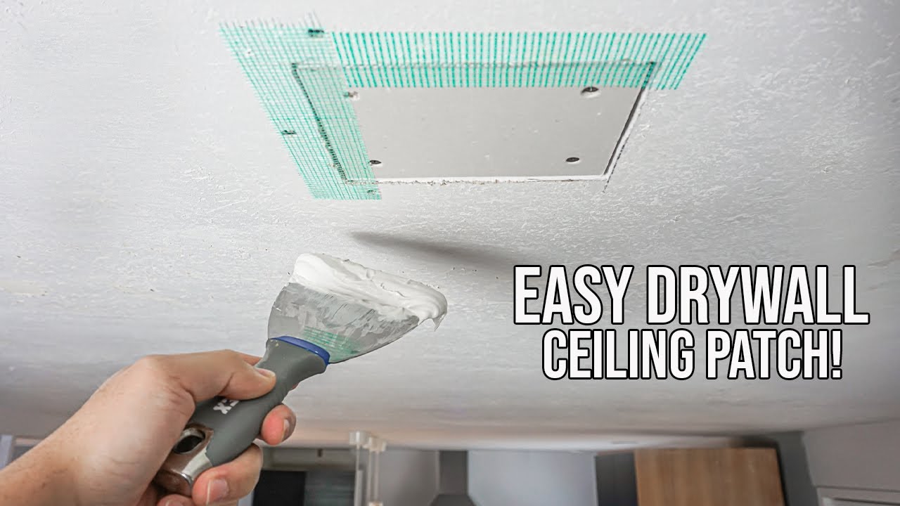 How To Repair A Drywall Ceiling Hole From Start To Finish | DIY For ...