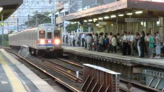 京成 3600形 3648F　快速成田空港行　京成関屋駅通過　手ぶれ補正Ver