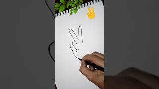 one line drawing victory hand emoji #creative art box #shorts