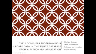 PythonGUI Application - Update SQlite DB - Part 1