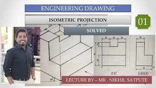 Engineering Drawing | Isometric Projection - Problem 1| Easy Drawing Techniques | Learn with nikhil