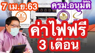 ด่วน!!ข่าวดี!! ครม. อนุมัติค่าไฟฟ้าฟรี 3 เดือน พร้อมขยายระยะเวลาชำระค่าไฟ 6 เดือน ไม่มีเบี้ยปรับ