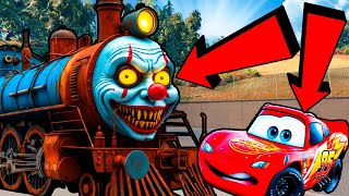 ⚠️Big \u0026 Small vs Epic Escape⚠️McQueen and Mater VS ZOMBIE THOMAS TANK ENGINE Eater | BeamNG.Drive