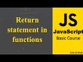 Return statement in functions in JavaScript | JavaScript Tutorials