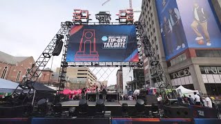 Tip-Off Tailgate sets up on Georgia Street ahead of Final Four in downtown Indianapolis