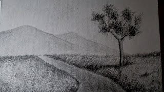 El paisaje más fácil del mundo, cómo dibujar paisajes a lápiz paso a paso
