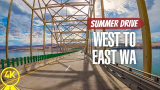 7 HRS of Summer Trip along I-90 Road - From West to East of Washington State - 4K Scenic Drive Video