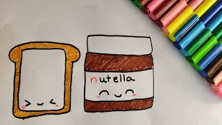 How to draw Nutella and bread