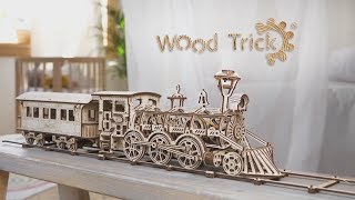 Локомотив R17 с вагоном и рельсами от Wood Trick