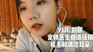 ASMR【中文助眠】YUE 宠物医生低语抚摸 给你梳毛和清洁耳朵 人声轻语向 情境助眠