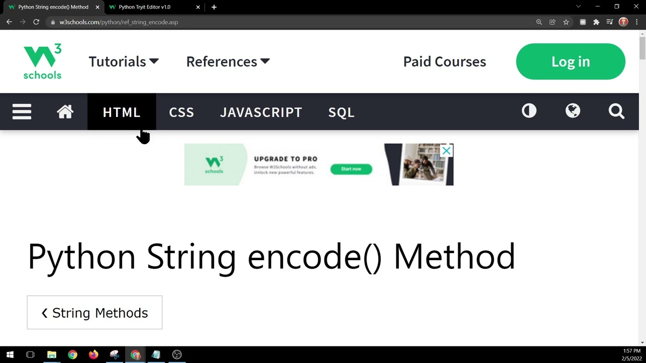 W3schools Python - String Methods (built In) - YouTube