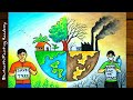 how to draw world environment day